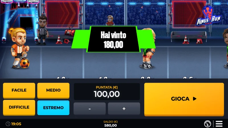 Kings Run - round screen with a rising multiplier